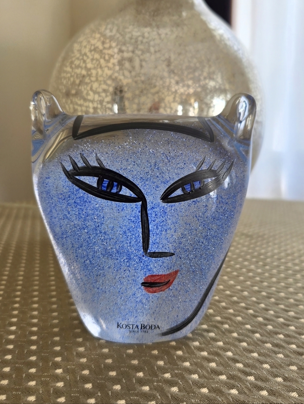 Kosta Boda Art Glass Face Sculpture. Ulrica Hydman -vallien